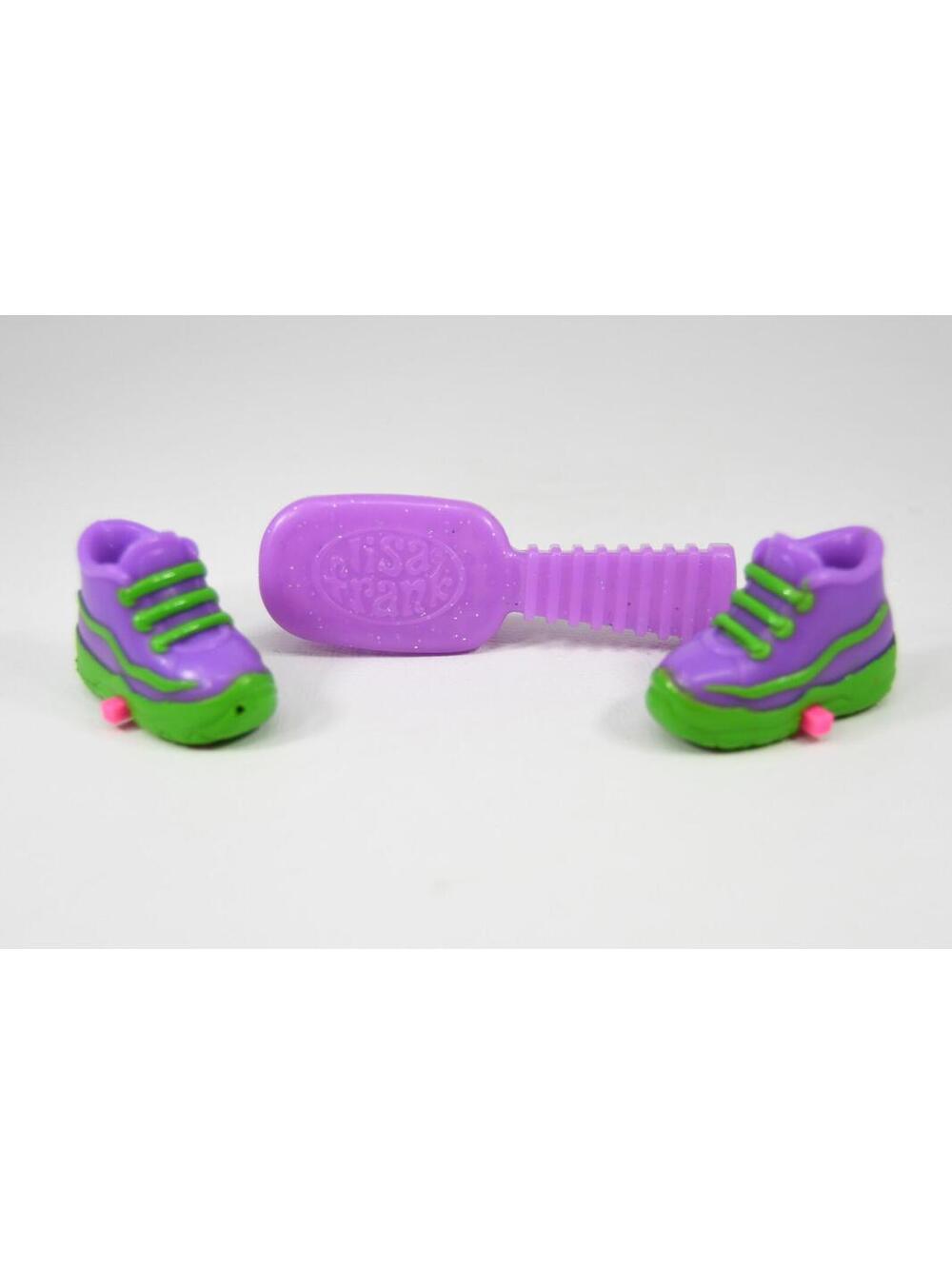Lisa Frank Fab Friends Doll Shoes Retractable Wheel Roller Skate Shoes Brush VTG